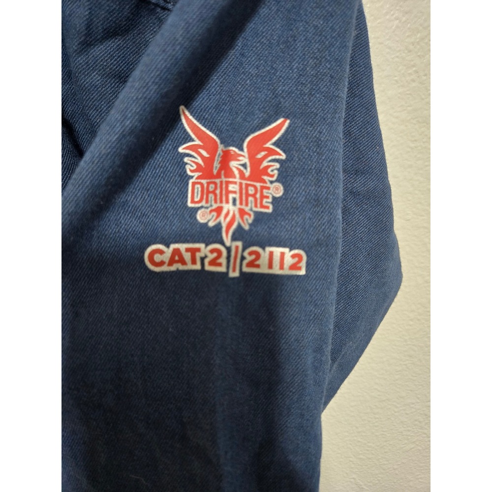 Drifire Mens Work Shirt Navy Blue FR Flame Resistant TECGEN SELECT CAT 2 Size SM - Picture 8 of 8